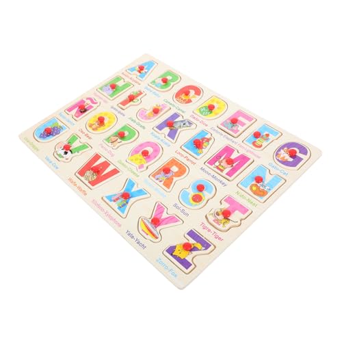 Toddmomy Spanisches Holzpuzzle für Kleinkinder Pädagogisches Steckspiel Lernspielzeug zur Form und Buchstabenerkennung Robustes Montessori Puzzle Teiliges für Frühe Sprachförderung von Toddmomy