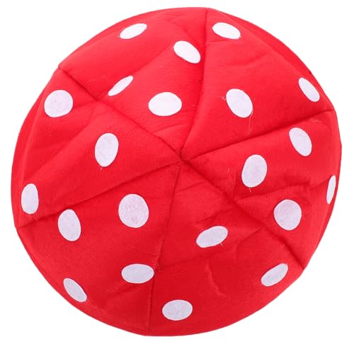 Toddmomy Spaßiger Plüsch Pilzhut für Erwachsene und Lustige Mütze für Cosplay Partys und Feiertagsfeiern als Foto Requisiten für Verschiedene Anlässe Rot Klein von Toddmomy