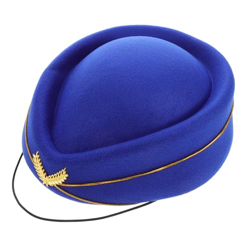 Toddmomy Stewardess Uniform Hut Damen Faux Wollmütze Klassischer Blauton Weicher Komfort Vielseitig Für Bühnenauftritte Party Kostüm Zubehör von Toddmomy
