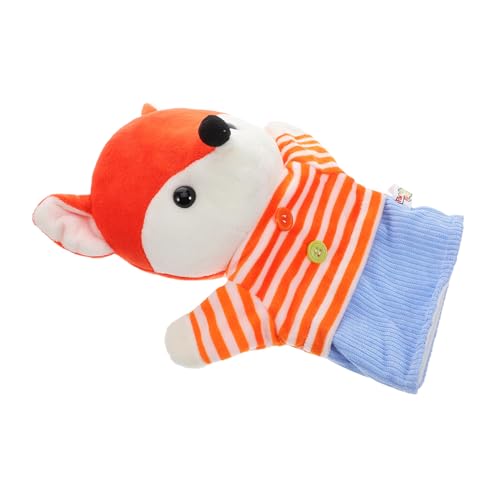 Toddmomy Stofftier Handpuppe Stofftier Fuchs Puppen Plüsch Handpuppe Lehr Handpuppen Eltern Interaktives Rollenspiel Fuchs Tierstoff Orange von Toddmomy