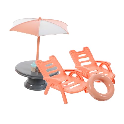 Toddmomy Strandstuhl Und Set Realistische Puppenhaus Möbel Für Strandspielzeug Für Landschaften Und Kreatives von Toddmomy