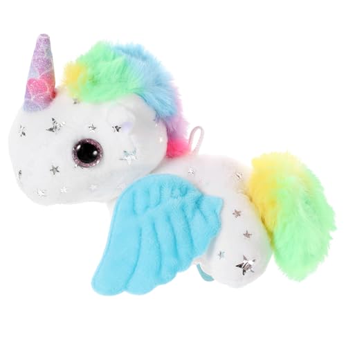Toddmomy Tail Wagging Einhorn Plüschtier mit Farbenfrohem Regenbogenhaar Lebendige Zugschwanz Funktion Weiches als Niedlicher Anhänger für Taschen und für Mädchen und Frauen von Toddmomy