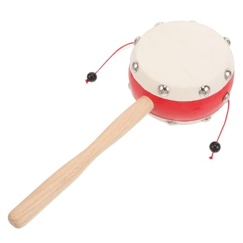 Toddmomy Tamburin für Neugeborene Traditionelle Handrassel aus Fördert Sensorische Entwicklung und Feinmotorik von Toddmomy