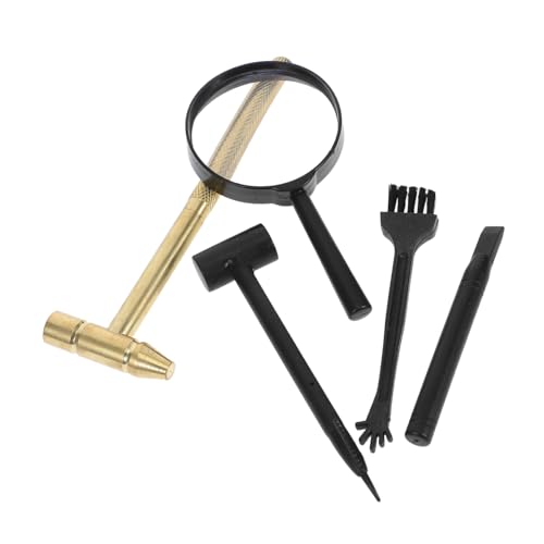 Toddmomy Teiliges Archäologie Werkzeugset für Metallhammer Meißel Pinsel und Lupe Leichtes Sicheres Grabungsset für Kreative und für Stem und Rollenspiele von Toddmomy