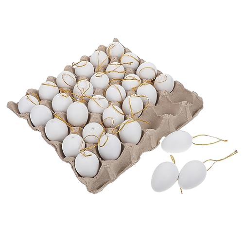 Toddmomy Teiliges DIY Bastelset mit Weißen Großen Papiermaché Ostereiern mit Aufhänger Realistische Deko Eier für Kinderhandwerk Tisch und Wohnraumdeko Papier Eierhalter von Toddmomy