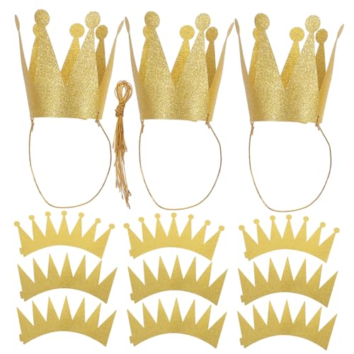Toddmomy Teiliges DIY Geburtstagskrone für Goldene Partyhüte aus Aluminiumfolie Elastisch und Bequem Dekorative Kopfbedeckung für Kindergeburtstag und Partyspaß von Toddmomy