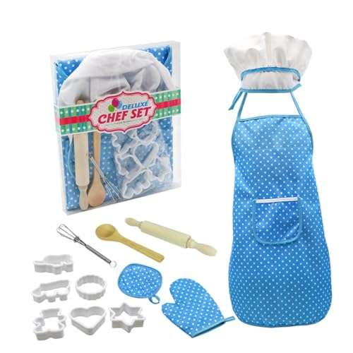 Toddmomy Teiliges Küchen spielset mit Schürze und Backutensilien Pädagogisches Rollenspiel Set für Mädchen Inklusive Schutzschürze und Handschuhe Sicher für Kreatives Kochen und Backen von Toddmomy