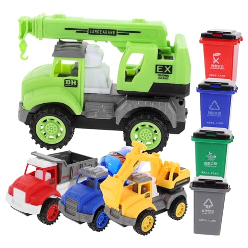 Toddmomy Teiliges Müllwagen aus Langlebigem Kunststoff Reibungskraftbetriebene Kinderfahrzeuge mit Mülltonnen Pädagogisches zur Abfalltrennung für Jungen und Mädchen für Vorschule von Toddmomy