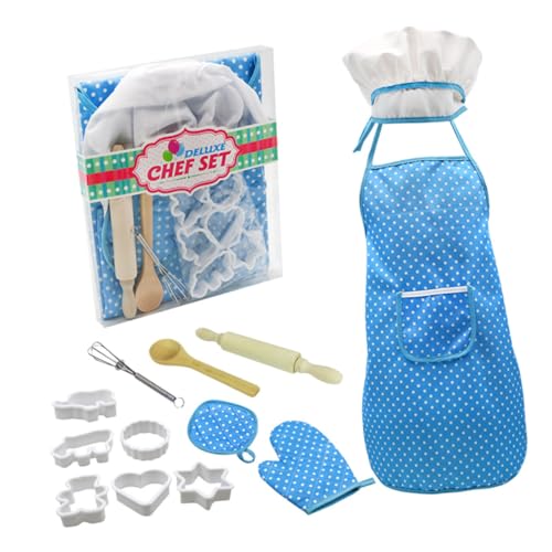 Toddmomy Teiliges mit Kochschürze Handschuhen und Backformen Kindgerechtes Küchenzubehör für Mädchen Pädagogisches Rollenspiel Set zum Backen und Kochen Sicher und Langlebig Blauer Toddmomy Teiliges mit Kochschürze Handschuhen und Backformen Kindgerechtes Küchenzubehör für Mädchen Pädagogisches Rollenspiel Set zum Backen und Kochen Sicher und Langlebig Blauer von Toddmomy