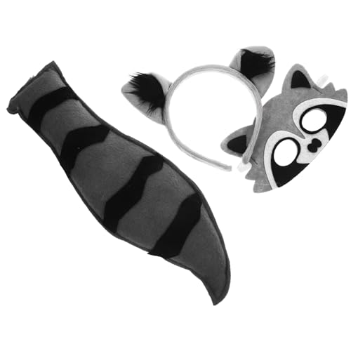 Toddmomy Tierkostüm Raccoon Cosplay mit Stirnband Maske und Leichtes Bequemes Zubehör für Fasching Halloween Party und Bühnenauftritte Detaillierte Verarbeitung Tragbar und von Toddmomy