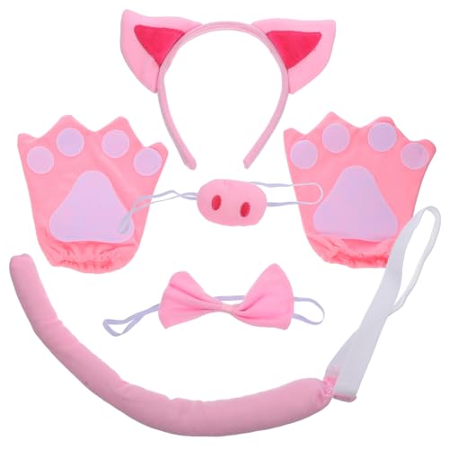 Toddmomy Tierkostüm Schwein Teiliges mit Pig Ear Headband Rosa Schweinenase Schleife und Handschuhen Niedliche Cosplay Party Verkleidung für Karneval Halloween Bühne Toddmomy Tierkostüm Schwein Teiliges mit Pig Ear Headband Rosa Schweinenase Schleife und Handschuhen Niedliche Cosplay Party Verkleidung für Karneval Halloween Bühne von Toddmomy