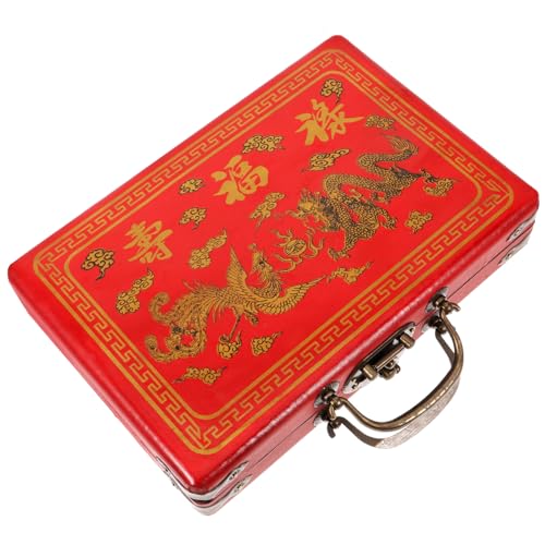 Toddmomy Traditionelle Mahjong Box aus Rechteckige Aufbewahrungsbox mit Deckel Praktische Mahjong Steine Halterung für Verschiedene Sets für Spieleabende und Toddmomy Traditionelle Mahjong Box aus Rechteckige Aufbewahrungsbox mit Deckel Praktische Mahjong Steine Halterung für Verschiedene Sets für Spieleabende und von Toddmomy