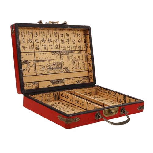 Toddmomy Tragbare Mahjong Box Holzbehälter mit Griff Vintage Aufbewahrungskiste für Mahjong Steine Retro Chinesisches Design Multifunktionale Robuste Geräumige Spielstein Aufbewahrung Toddmomy Tragbare Mahjong Box Holzbehälter mit Griff Vintage Aufbewahrungskiste für Mahjong Steine Retro Chinesisches Design Multifunktionale Robuste Geräumige Spielstein Aufbewahrung von Toddmomy