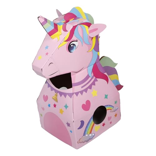 Toddmomy Tragbares Einhorn Papierkostüm für DIY Pappspielzeug für Rollenspiele Kreatives Bastelset für Outdoor Spiele Lustige Cosplay Verkleidung für Leicht und Einfach Zusammenzubauen von Toddmomy