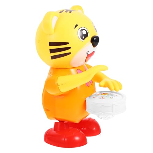 Toddmomy Trommelroboter interaktives musikalisches Ente Lernspielzeug für 0-3 Monate Bauchspielzeug für Kleinkinder Hüpfball für 6-12 Monate Plastik Orange von Toddmomy