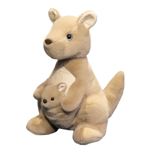 Toddmomy Und Sohn Kangaroo - Ausgestopft Puppe Große Kuscheltiere Tierisches Mini Plüsch Gefälschtes Tier Tierspielzeug Tiere Pp Baumwolle Khaki von Toddmomy