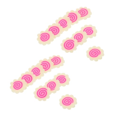 Toddmomy Weiche Miniatur Narutomaki Soft Clay Scheiben Realistische Japanische Food Sprinkles für Nail Art Charms DIY Basteln Kuchen Dekoration von Toddmomy
