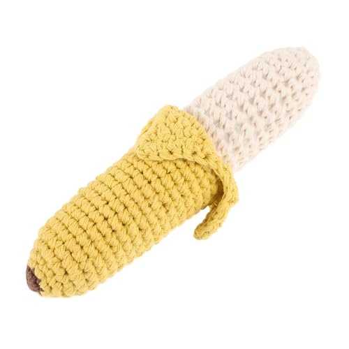 Toddmomy Weiches Greifspielzeug Banane Leichter Häkel Rassel Toy Sicherer Beißring für Neugeborene Tragbares Handspielzeug zur Zahnungsberuhigung Spielerisches Sensorikspielzeug für Junge von Toddmomy