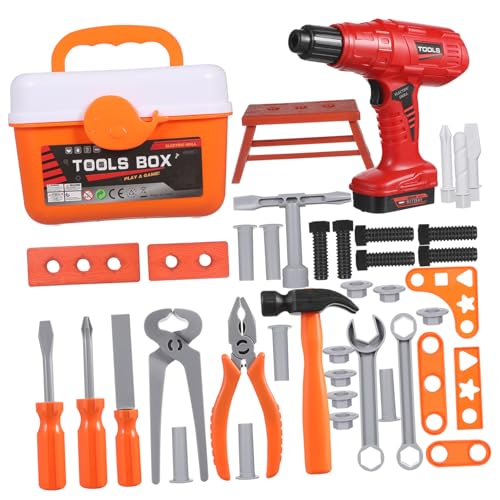 Toddmomy Werkzeugkasten Set mit Elektrischem Bohrer Schraubendreher Sicherem Spielerisches Konstruktionsspielzeug für Jungen und Kleinkinder Ab Jahren Toddmomy Werkzeugkasten Set mit Elektrischem Bohrer Schraubendreher Sicherem Spielerisches Konstruktionsspielzeug für Jungen und Kleinkinder Ab Jahren von Toddmomy