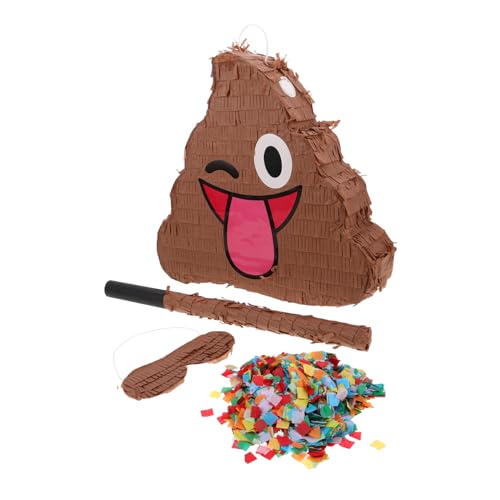 Toddmomy Witzige Poop Piñata mit Augenmaske und Konfetti für Erwachsene Lustige Partyspiele Geburtstagsdeko und Poop Party Zubehör Zufällige Farbe von Toddmomy