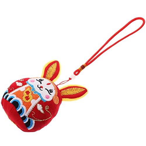 Toddmomy Wufu-Kaninchen-verzierung Häschen Zeug Flauschiges Häschen Plüschkaninchen Kaninchenverzierung Hase Kaninchenfigur Kuscheltier Pp Baumwolle Rot von Toddmomy
