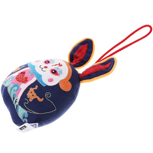Toddmomy Wufu-Kaninchen-verzierung Kuscheltier Kaninchenverzierung Kaninchenfigur Hasenornament Chinesischer Neujahrshase Hasenpuppe Spielzeughase Hasensachen Ausgestopfter Hase Blau Plüsch von Toddmomy