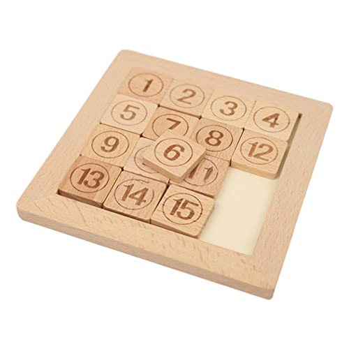 Toddmomy Zahlenschiebepuzzle aus Holz 15 Zahlenpuzzle Schiebespiel Denkaufgabe Schiebepuzzle Mathe Lernspielzeug für Kinder Jungen Und Mädchen von Toddmomy