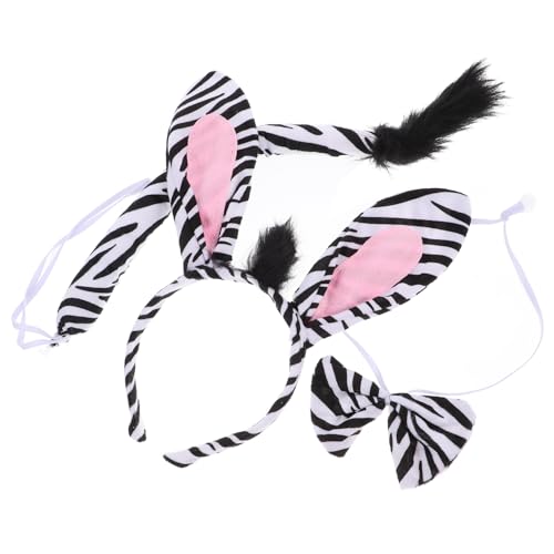 Toddmomy Zebra Kostüm Set Teilig mit Weichem Haarreif Dekorativem und Schleife Tierisches Partyzubehör für Karneval Halloween Bühnenauftritt und Tiermottoparty von Toddmomy
