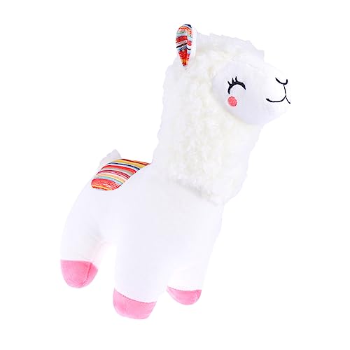 Toddmomy gefüllte Alpaka-Puppe Plüschtier Alpaka-Schmuck Alpaka -Puppe Stofftierpuppe Baumwolle Weiß von Toddmomy