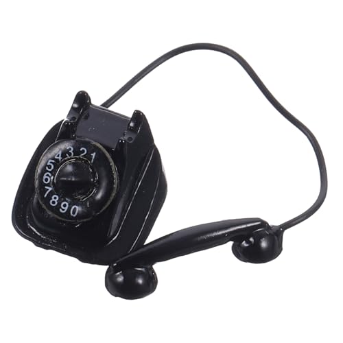 Toddmomy kleine Telefonstatue mit Wählscheibe -Telefon Puppenhaus-Miniaturtelefon Miniatur-Telefonmodell Retro-Tischtelefon Puppenhaustelefon Metall Black Toddmomy kleine Telefonstatue mit Wählscheibe -Telefon Puppenhaus-Miniaturtelefon Miniatur-Telefonmodell Retro-Tischtelefon Puppenhaustelefon Metall Black von Toddmomy