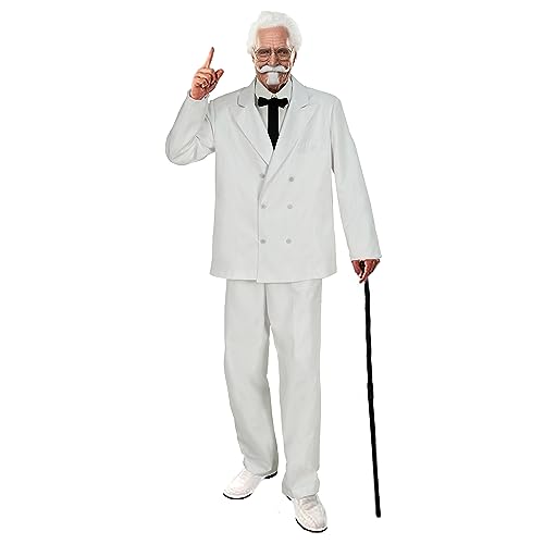 Todeeral Weißer Herrenanzug mit frittiertem Huhn, Kostüm, Outfit, Z2790, S Todeeral Weißer Herrenanzug mit frittiertem Huhn, Kostüm, Outfit, Z2790, S von Todeeral