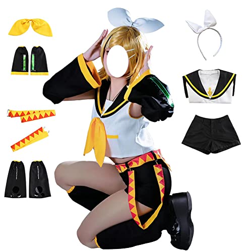 Todoroki Shoto Rin Len Cosplay-Kostüm, Rin Len, Cosplay-Outfit, Unisex-Uniform, Rollenspiel, komplettes Set, Partyanzug (gelb, Damen, S) von Todoroki Shoto