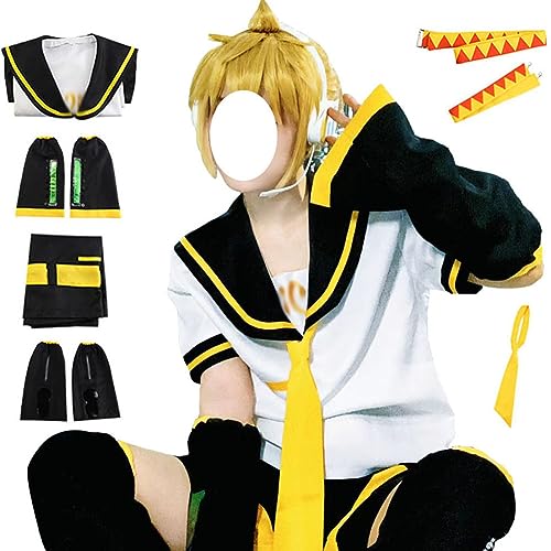 Todoroki Shoto Rin Len Cosplay-Kostüm, Rin Len, Cosplay-Outfit, Unisex-Uniform, Rollenspiel, komplettes Set, Partyanzug (gelb, Herren, S) von Todoroki Shoto