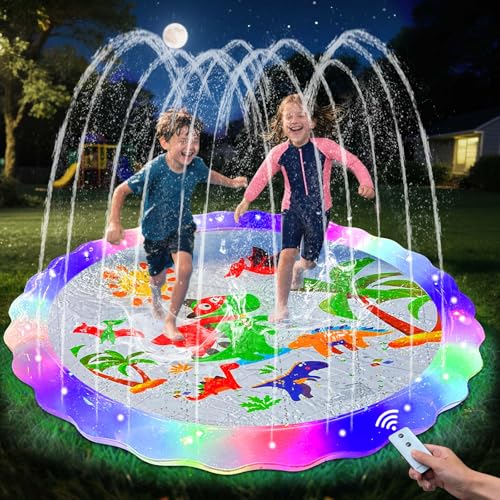 Beleuchteter Sprinkler für Kinder, 150 cm, Spritzpads für Kleinkinder, Wasser-Pad, Outdoor Sommerspielzeug, Spielmatte für Babys, Kinder, Hunde Beleuchteter Sprinkler für Kinder, 150 cm, Spritzpads für Kleinkinder, Wasser-Pad, Outdoor Sommerspielzeug, Spielmatte für Babys, Kinder, Hunde von Todram