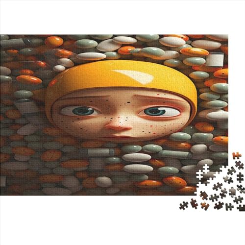 Cartoon Pills Puzzles 500 Teile Erwachsener Kniffel Spaß Für Die Ganze Familie - High Difficulty Puzzle Abwechslungsreiche Motive Für Jeden Geschmack 500pcs (52x38cm) von ToeTs