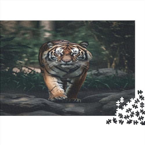 Jungle Tiger Puzzles 500 Teile Puzzles Für Erwachsene Animal Puzzle Lernspiel Herausforderung Spielzeug 500 Teile Puzzles Für Die Ganze Familie DIY Kit Puzzle-Geschenk 500pcs (52x38cm) von ToeTs