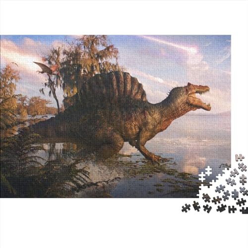 Spinosaurus 1000 Teile Puzzle, Prehistoric Life Puzzle Wood Craft, Unregelmäßige Formen, Hochwertiges Modernes, DIY, Für Erwachsene Holzpuzzle Holz 1000pcs (75x50cm) von ToeTs