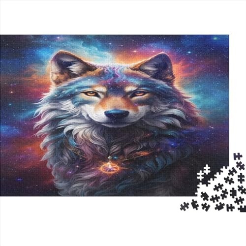 Wolf Painting Puzzle 500 Teile,Puzzle Für Erwachsene, Animal Puzzle Farbenfrohes Legespiel,Geschicklichkeitsspiel Für Die Ganze Familie 500pcs (52x38cm) von ToeTs