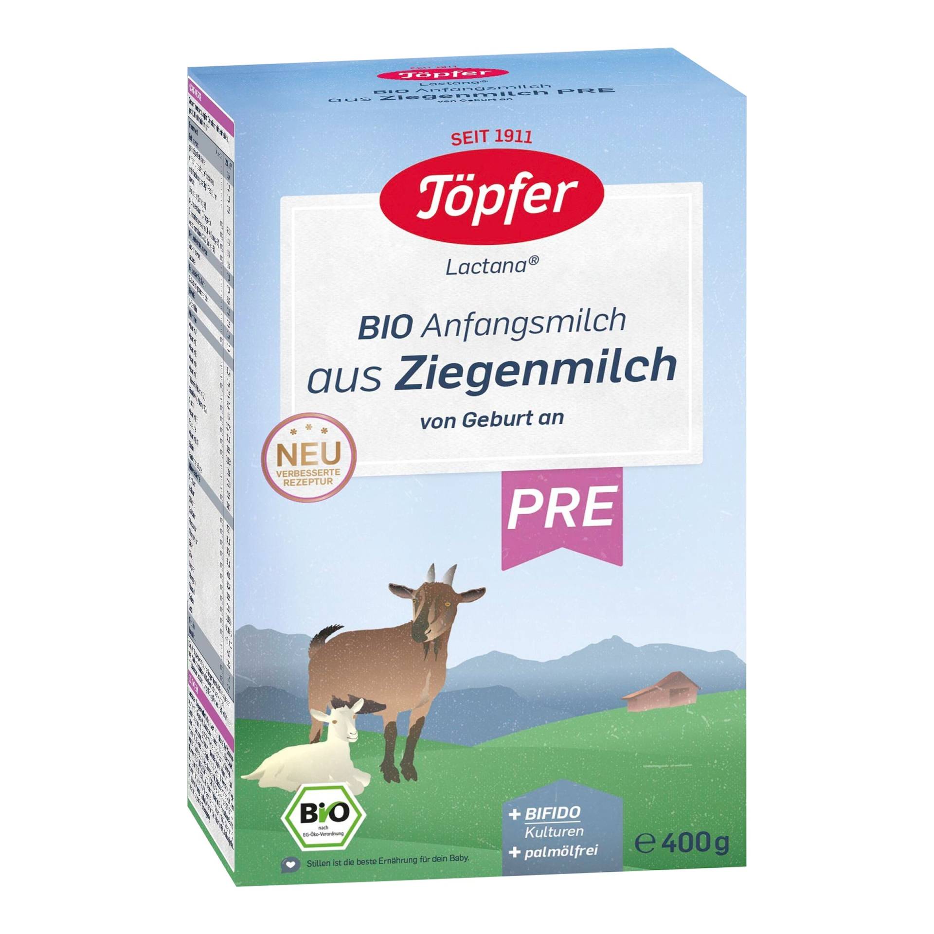 Töpfer Bio Anfangsmilch PRE Ziege, 400g von Töpfer
