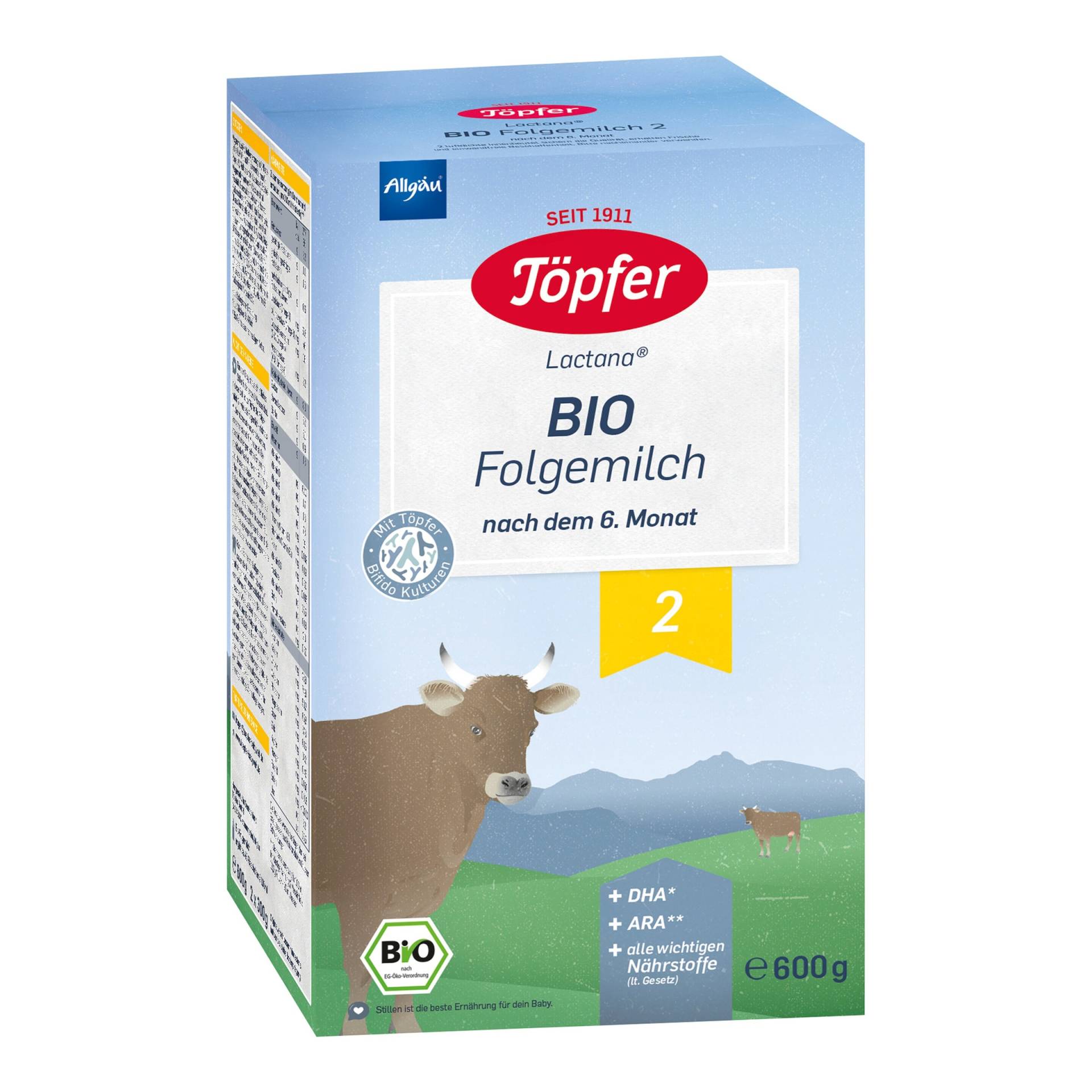 Töpfer Bio Folgemilch 2, 600g Töpfer Bio Folgemilch 2, 600g von Töpfer