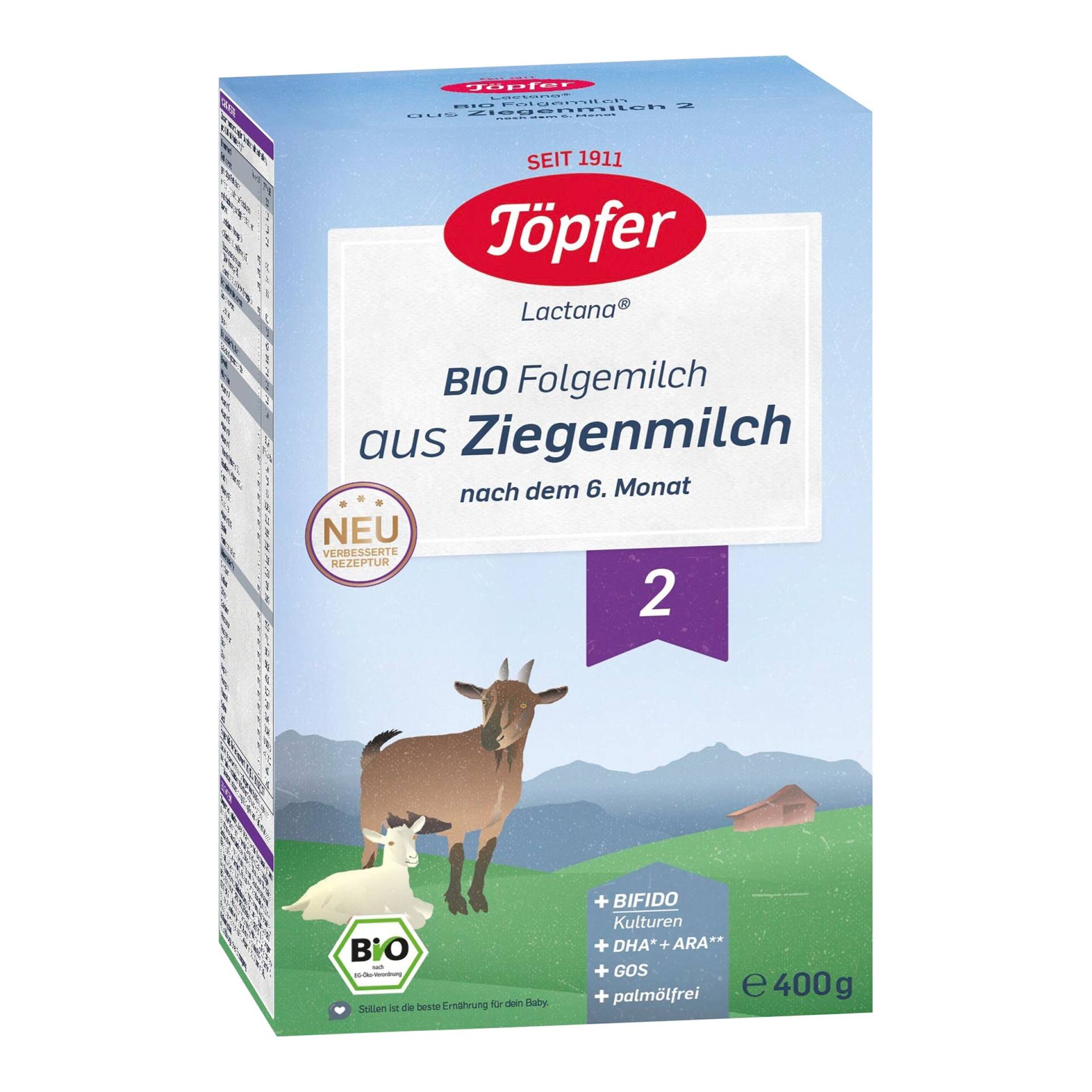 Töpfer Bio Folgemilch Ziege 2, 400g von Töpfer