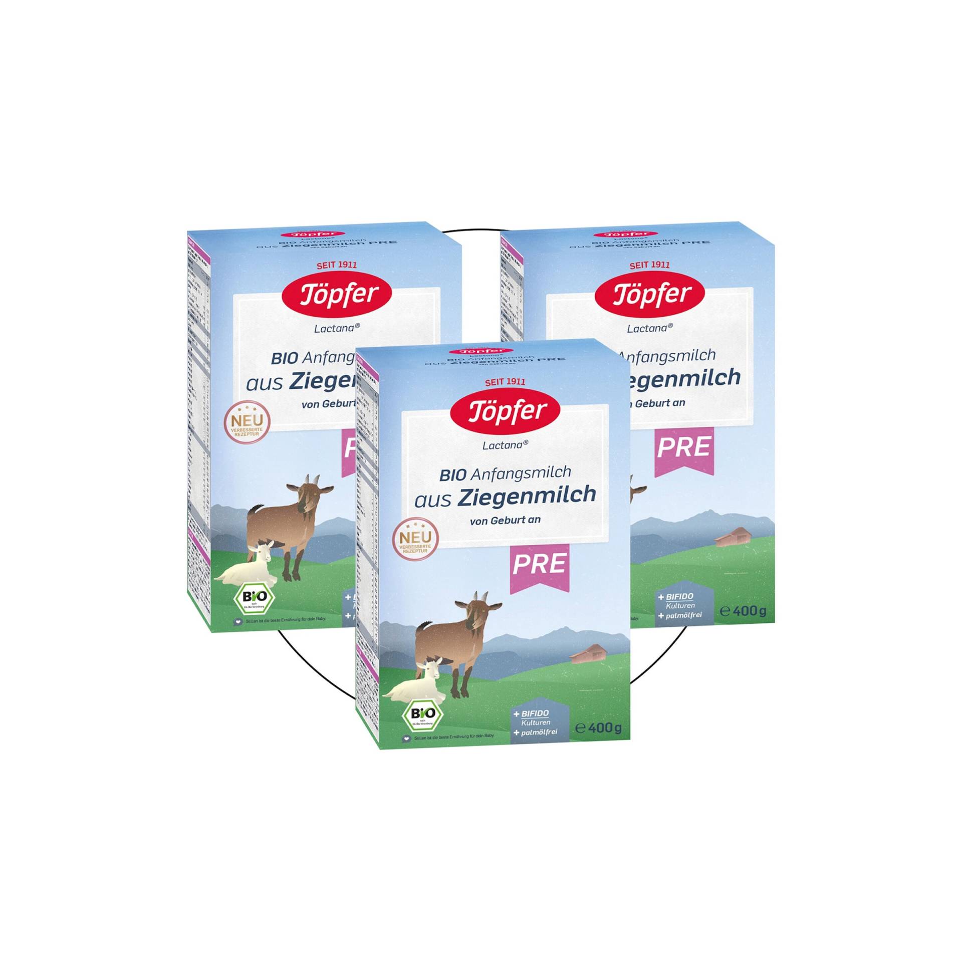 Töpfer Bundle 3er Pack Bio Anfangsmilch Pre Ziege, 400g Töpfer Bundle 3er Pack Bio Anfangsmilch Pre Ziege, 400g von Töpfer