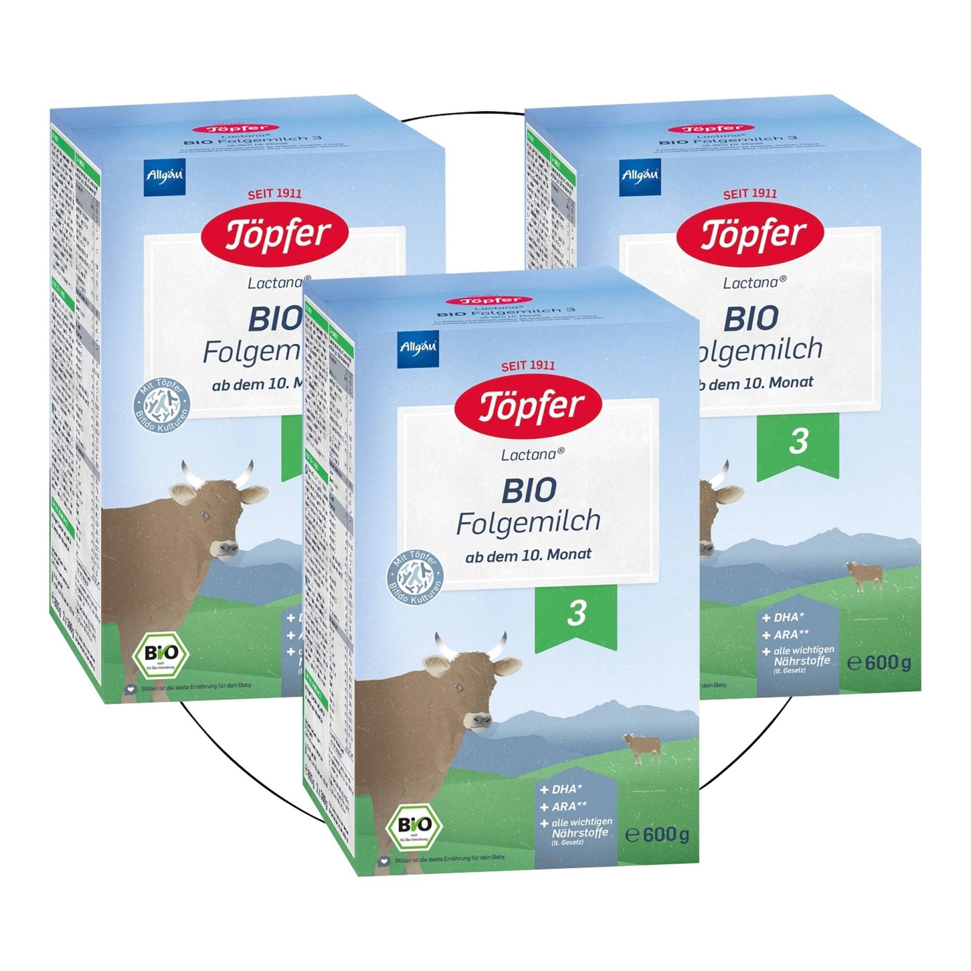 Töpfer Bundle 3er Pack Bio Folgemilch 3 600g Töpfer Bundle 3er Pack Bio Folgemilch 3 600g von Töpfer