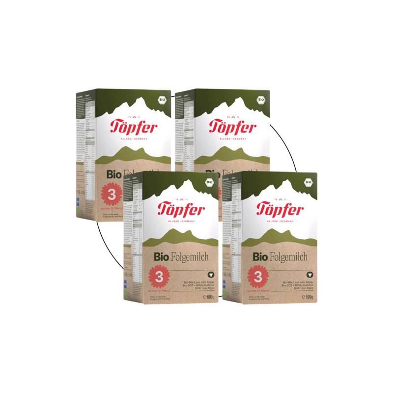 Töpfer Bundle 4er Pack Bio Folgemilch 3 600 g Töpfer Bundle 4er Pack Bio Folgemilch 3 600 g von Töpfer