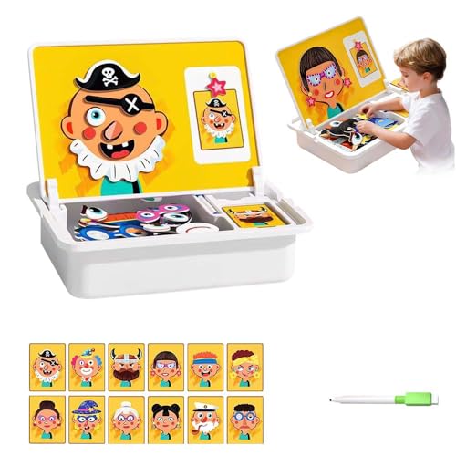 Toerjii Magnetisches Puzzles mit skizzenblock und Pinsel,2 in1 Magnettafel Kinder,Spielzeug ab 2 Jahre, Lernspielzeug Ostergeschenke Mädchen Junge (#01) von Toerjii