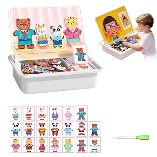 Toerjii Magnetisches Puzzles mit skizzenblock und Pinsel,2 in1 Magnettafel Kinder,Spielzeug ab 2 Jahre, Lernspielzeug Ostergeschenke Mädchen Junge (#02) von Toerjii