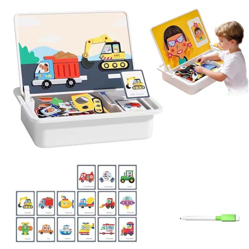 Toerjii Magnetisches Puzzles mit skizzenblock und Pinsel,2 in1 Magnettafel Kinder,Spielzeug ab 2 Jahre, Lernspielzeug Ostergeschenke Mädchen Junge (#05) von Toerjii