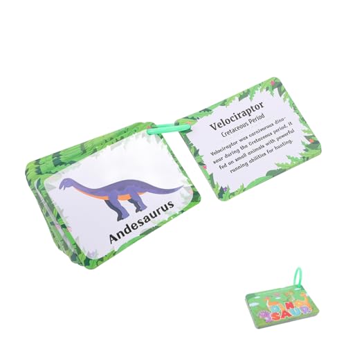 Tofficu 1 Satz Dinosaurierkarten Für Die Frühe Bildung Blinken Lernkarten Für Kleinkind-Puzzle Kontrastreiche Babykarten Sprechende Karteikarten Cue -Karten Babys Papier von Tofficu