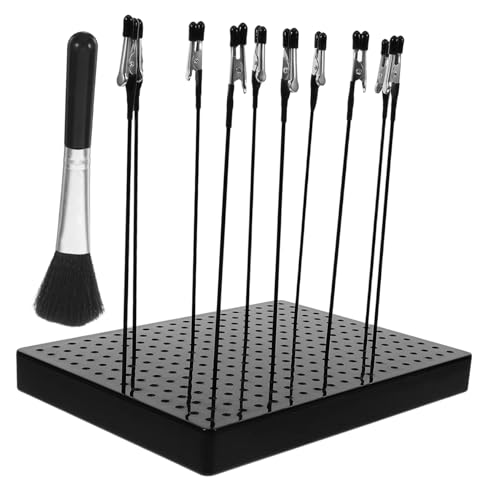 Tofficu 1 Satz Modellfarbbasis Memohalter Modell Malerei Halter Metall DIY -kartenfoto -memo -Metall Werkzeuge Zubehör Modellierungswerkzeuge Metall Miniaturmodellhalter Nylon Black von Tofficu