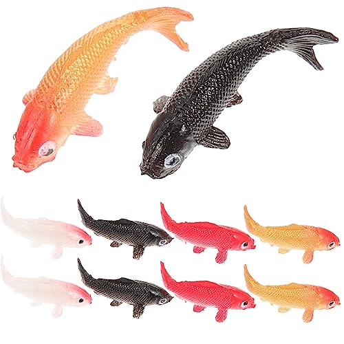 Tofficu 10 Stück Miniatur-Fischfiguren Mini-Koi-Karpfen Feengarten Goldfisch-Modell Winzige Meerestierfiguren Mikro-Landschaftsornament Für Aquarium-Kuchendekoration von Tofficu